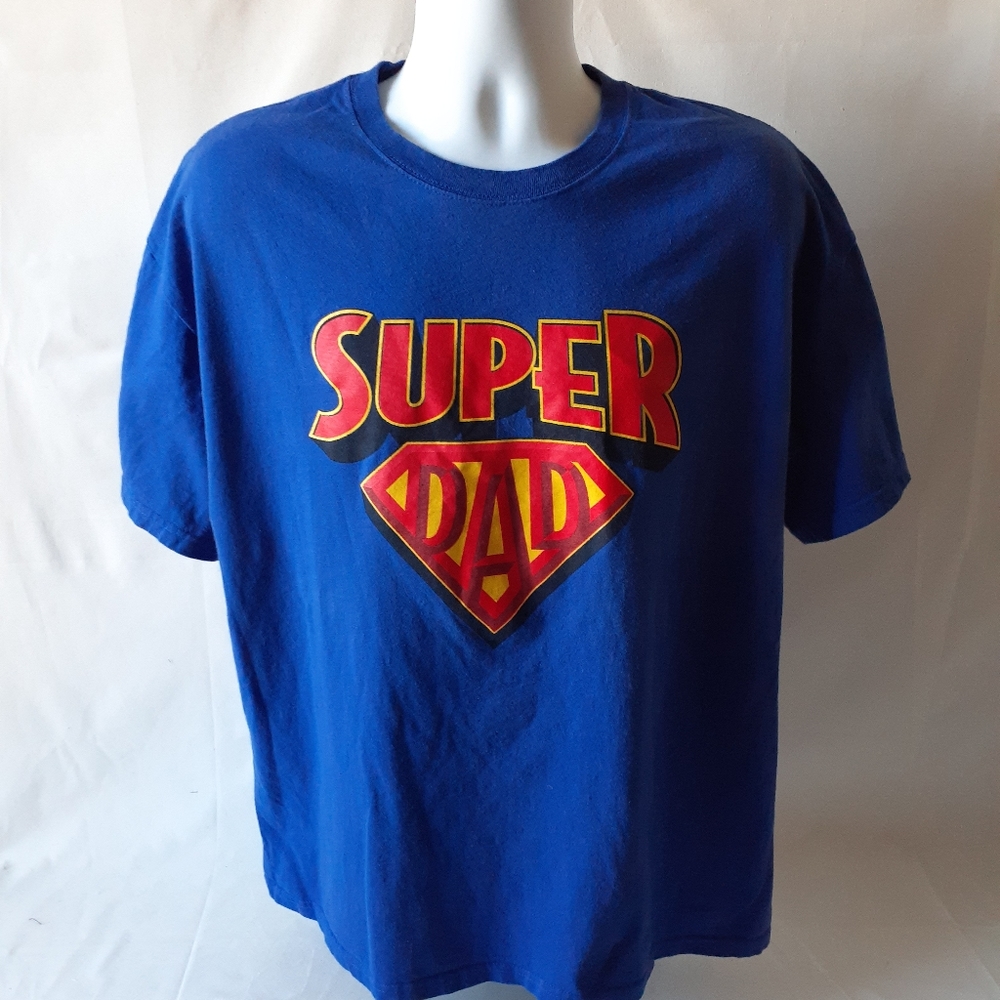 Super Dad men's blue short sleeve t-shirt size XL
